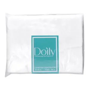 Серветки 30*40 см зі спанлейсу 40 г/м2 (В ПАЧЦІ, ГЛАДКІ, білий колір), 100 шт Doily