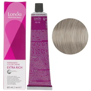 10/16 яскравий блондин попелясто-фіолетовий Стійка фарба для волосся, 60 мл Permanent Color Londa Professional