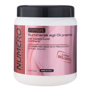 Маска для надання волоссю блиску з цінними маслами, 1000 мл Illuminating Mask with Precious Oils Illuminating Numero BRELIL Professional