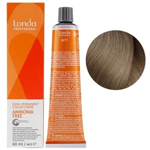 8/71 світлий блондин коричнево-попелястий Демі-перманентна фарба без аміаку, 60 мл Demi-Permanent Color Londa Professional
