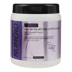 Маска розгладжувальна для волосся з олією авокадо, 1000 мл Smoothing Mask with Avocado oil Smoothings Numero BRELIL Professional