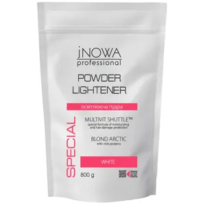 Освітлювальна пудра з протеїнами молока БІЛА (6 levels), 800 г White BLOND ARCTIC with milk proteins Powder Lightener jNOWA Professional