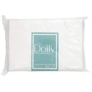 Серветки 30*20 см зі спанлейсу 40 г/м2 (В ПАЧЦІ, ГЛАДКІ, білий колір), 100 шт Doily