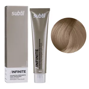 9/8 дуже світлий блондин бежевий Безаміачна стійка крем-фарба для волосся, 60 мл Permanent Hair Color INFINITE SUBTIL
