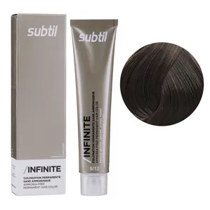 5/12 світлий шатен попелясто-перламутровий Безаміачна стійка крем-фарба для волосся, 60 мл Permanent Hair Color INFINITE SUBTIL