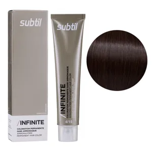 4/15 шатен попелястий червоне дерево Безаміачна стійка крем-фарба для волосся, 60 мл Permanent Hair Color INFINITE SUBTIL