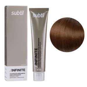 8/34 світлий блондин золотисто-мідний Безаміачна стійка крем-фарба для волосся, 60 мл Permanent Hair Color INFINITE SUBTIL