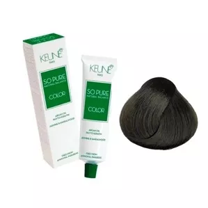 4 Середньо-коричневий натуральний Фарба для волосся перманентна без аміаку, 60 мл SO PURE Color KEUNE
