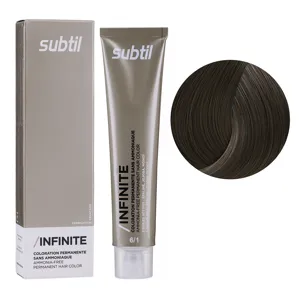 6/1 темний блондин попелястий Безаміачна стійка крем-фарба для волосся, 60 мл Permanent Hair Color INFINITE SUBTIL