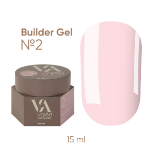 VALERI Builder Gel Гель для нарощування 15 мл №002 Нюдовий рожевий із персиковим підтоном 