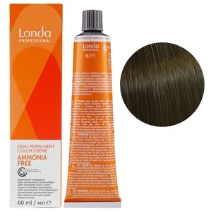 6/71 темний блондин коричнево-попелястий Демі-перманентна фарба без аміаку, 60 мл Demi-Permanent Color Londa Professional