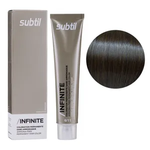 6/11 темний блондин інтенсивний попелястий Безаміачна стійка крем-фарба для волосся, 60 мл Permanent Hair Color INFINITE SUBTIL