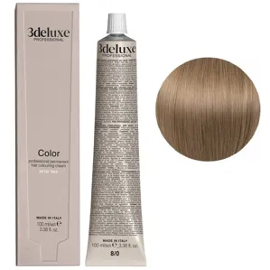 8/0 світлий блондин натуральний Фарба для волосся, 100 мл Permanent Hair Color 3deluxe Professional