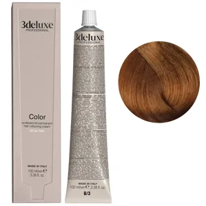8/3 світлий блондин золотистий Фарба для волосся, 100 мл Permanent Hair Color 3Deluxe Professional