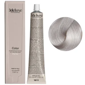 10/11 платиновий блондин інтенсивний попелястий Фарба для волосся, 100 мл Permanent Hair Color 3Deluxe Professional