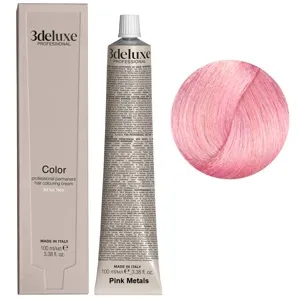 Pink Metals (Рожевий металік) Фарба для волосся, 100 мл Permanent Hair Color 3Deluxe Professional 