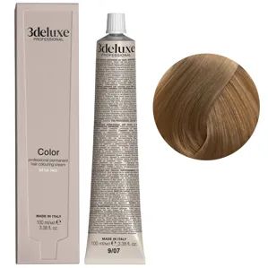 9/07 дуже світлий блондин матовий натуральний Фарба для волосся, 100 мл Permanent Hair Color 3deluxe Professional