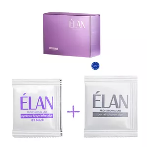 Гель-фарба для брів та вій з окислювачем №01, колір: Чорний (Black), (5г+5г) ELAN Professional Line 