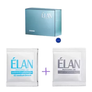 Гель-фарба для брів та вій з окислювачем №03, колір: Середньо-коричневий (Medium Вrown), (5г+5г) ELAN Professional Line 
