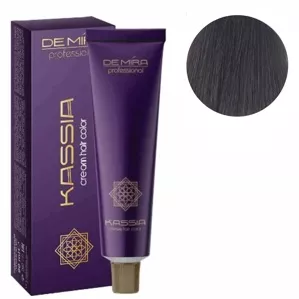 4/71 середньо-каштановий коричнево-попелястий Крем-фарба для волосся перманентна, 90мл Cream hair color KASSIA DEMIRA Professional