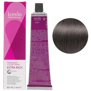 6/81 темний блондин перлинно-попелястий Стійка фарба для волосся, 60 мл Permanent Color Londa Professional
