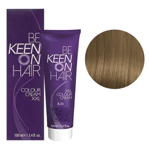 8/31 світлий блондин золотисто-попелястий Стійка крем-фарба для волосся, 100 мл Colour Cream XXL KEEN