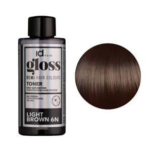 6N (6/0) Light Brown Деміперманентна рідка фарба для волосся без аміаку, 75 мл Demi Hair Colours TONER GLOSS ID Hair