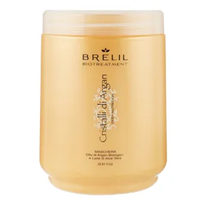 Маска для глибокого живлення з олією Арганії і Алое, 1000 мл Maschera Deep Nutrition Cristalli di Argan BIO TRAITEMENT BRELIL Professional