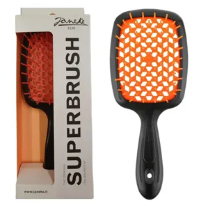 Щітка для волосся продувна ( колір: Чорний з помаранчевою серединкою ) BLACK ORANGE Standart SUPERBRUSH Janeke 