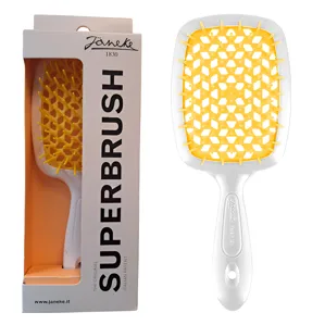 Щітка для волосся продувна ( колір: Білий з жовтою серединкою ) WHITE YELLOW Standart SUPERBRUSH Janeke