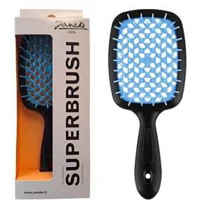 Щітка для волосся продувна ( колір: Чорний з блакитною серединкою ) BLACK BLUE Standart SUPERBRUSH Janeke