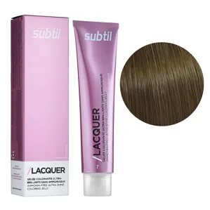 7 блондин натуральний Безаміачна тонувальна гелева фарба на кислотній основі, 60 мл LACQUER SUBTIL
