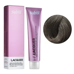 6/11 темний блондин інтенсивний попелястий Безаміачна тонувальна гелева фарба на кислотній основі, 60 мл LACQUER SUBTIL