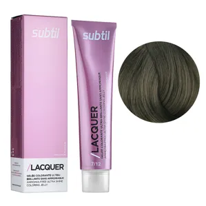 7/12 блондин попелясто-перлинний Безаміачна тонувальна гелева фарба на кислотній основі, 60 мл LACQUER SUBTIL