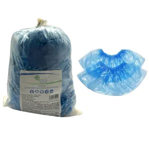 Бахіли одноразові 40*14 см з поліетилену 13 мкм 2,5 г (блакитні), 100 шт Polix Pro&Med