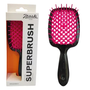 Щітка для волосся продувна ( колір: Чорний з рожевою серединкою ) BLACK PINK Standart SUPERBRUSH Janeke 