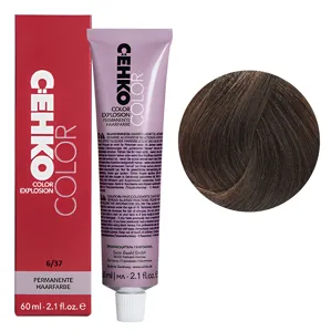 6/37 Темний блондин золотисто-коричневий Стійка перманентна крем-фарба для волосся, 60 мл Permament Hair Color EXPLOSION C:EHKO
