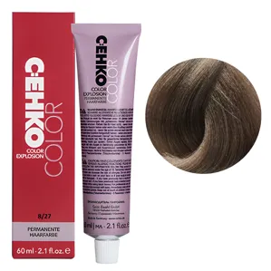 8/27 Світлий блондин попелясто-коричневий Стійка перманентна крем-фарба для волосся, 60 мл Permament Hair Color EXPLOSION C:EHKO