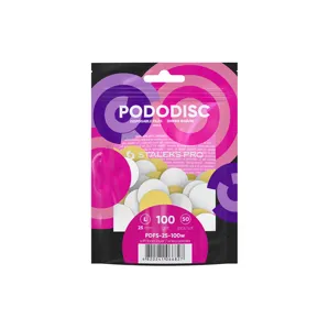 Змінні файли БІЛІ для педикюрного диска на м`якій основі 100 грит EXPERT PODODISC "L" (50 шт) PDFS-25-100w STALEKS PRO