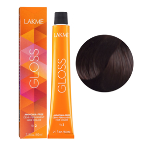5/44 Світло-каштановий мідний яскравий Фарба для тонування волосся без аміаку, 60мл Demi-permanent Hair Color GLOSS LAKME
