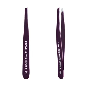 Пінцет для брів "ФІОЛЕТОВИЙ" EXPERT 11 TYPE 4v (вузький скошений) TE-11/4v STALEKS PRO