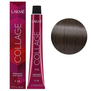 7/12 Середній блондин попелясто-фіолетовий Крем-фарба для волосся стійка, 60 мл Permanent Hair Color COLLAGE LAКME