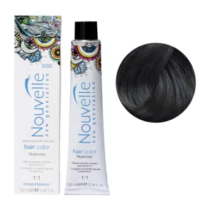 5/00 світло-каштановий натуральний холодний Фарба для волосся перманентна, 100мл Permanent Hair Color Nouvelle