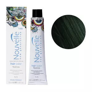 1/99 чорно-зелений Фарба для волосся перманентна, 100мл Permanent Hair Color Nouvelle
