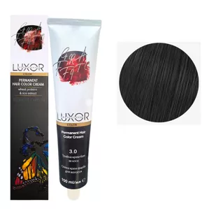 3/0 Темний коричневий Стійка крем-фарба для волосся, 100мл  Permanent Hair Color Cream LUXOR Professional 