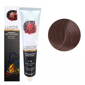 7/75 Блондин шоколадний махагоновий Стійка крем-фарба для волосся, 100мл  Permanent Hair Color Cream LUXOR Professional 