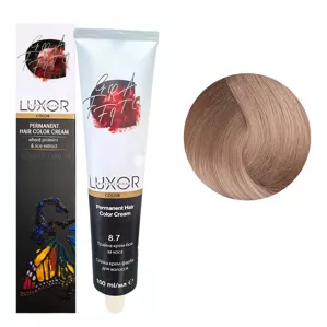 8/7 Світлий блондин шоколадний  Стійка крем-фарба для волосся, 100мл  Permanent Hair Color Cream LUXOR Professional 