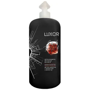 Детокс-шампунь безсульфатний з чорним вугіллям і маслом чіа, 1000 мл Detox-Shampoo Sulfate & Paraben Free LUXOR Professional