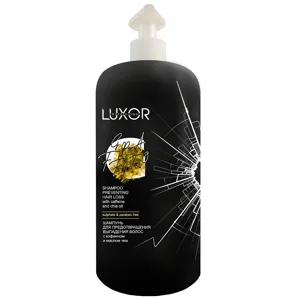 Шампунь безсульфатний проти випадіння волосся з кофеїном і олією чіа, 1000 мл Shampoo Preventing Hair Loss Sulfate & Paraben Free LUXOR Professional