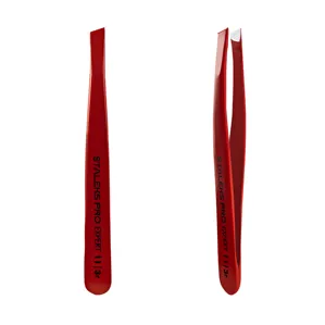 Пінцет для брів "ЧЕРВОНИЙ" EXPERT 11 TYPE 3r (широкий скошений) TE-11/3r STALEKS PRO